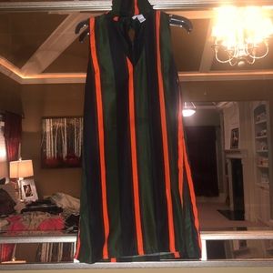 STRIPED SATEEN PARTY DRESS